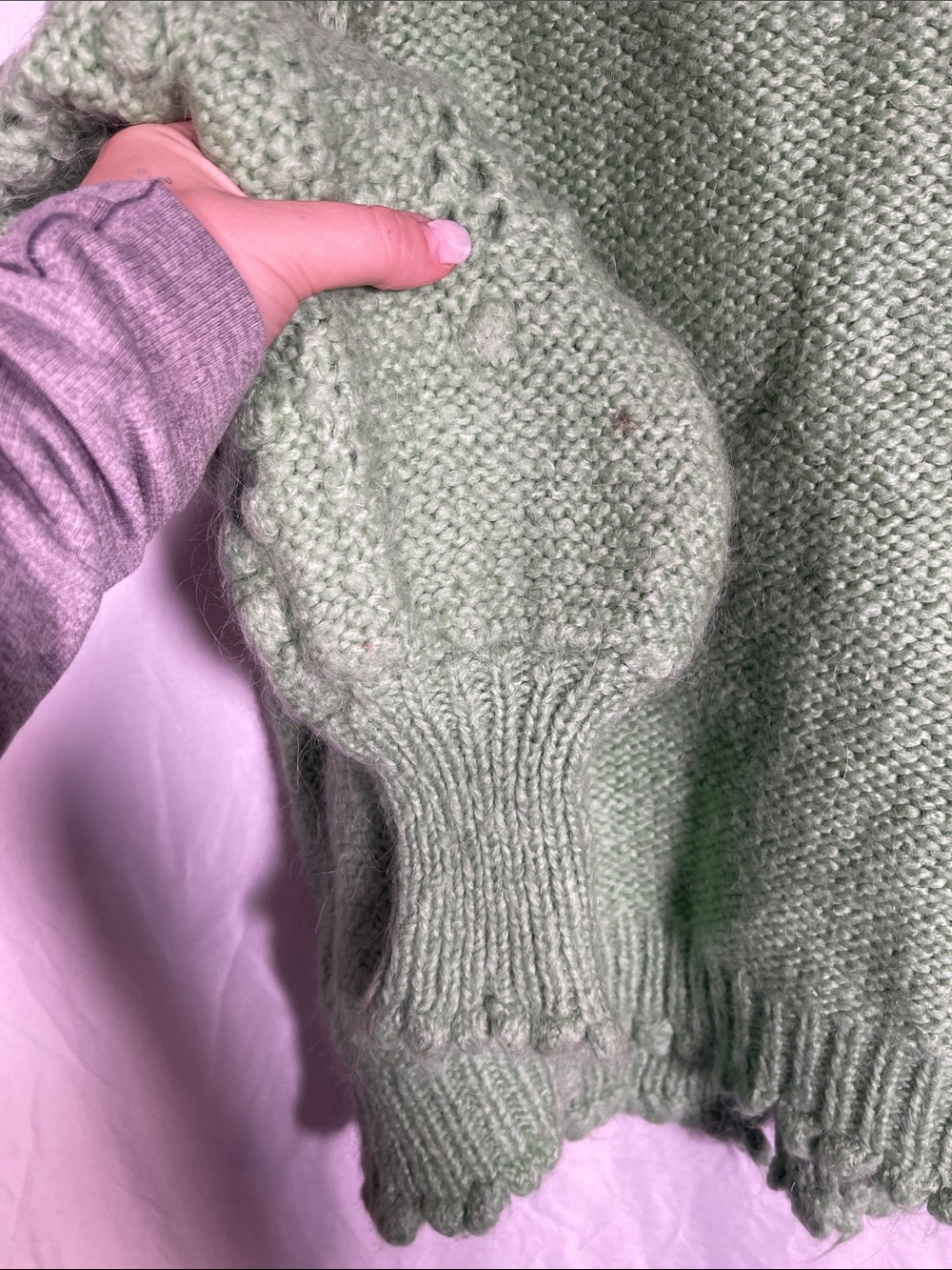 ZARA WOMENS GREEN JEWEL CARDIGAN SWEATER ALPACA WOOL LARGE 5802/100/500/L - Picture 8 of 8